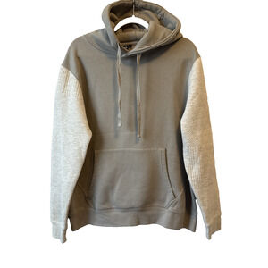 Mono B Women's S Two Tone Grey Fleece Hoodie Sweatshirt Oversized Comfy Athletic